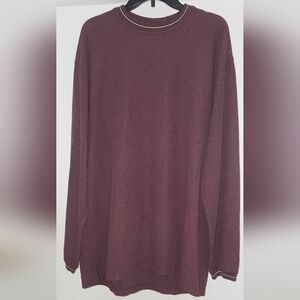 Mens XL Junction West Pull Over Burgandy With White  Stripe Sweatshirt